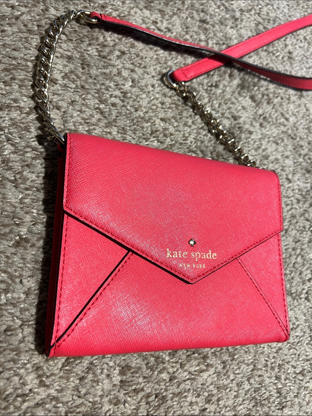 kate spade Red Envelope Crossbody with Chain Strap